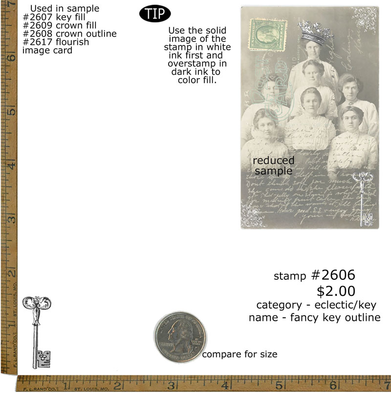 #2606 - Fancy Key Outline - Eclectic/Key